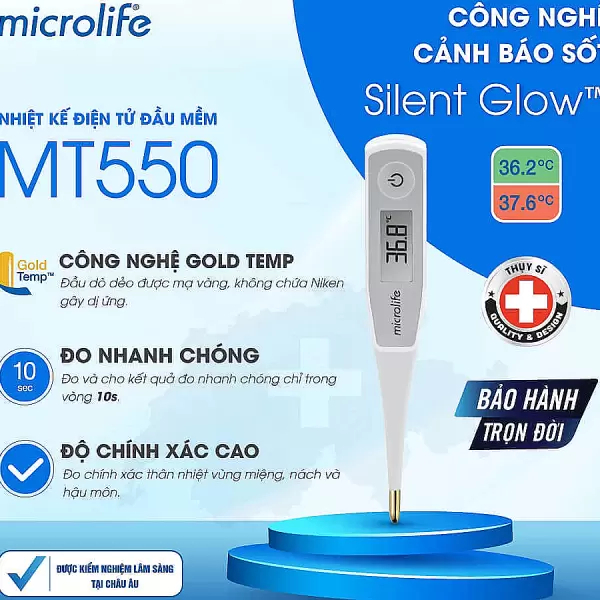 Nhiệt kế điện tử Microlife MT 550 – đo nhanh 30 giây