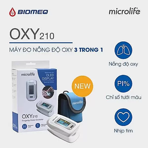 Máy đo SpO2 Microlife Oxy 210 – nồng độ oxy máu
