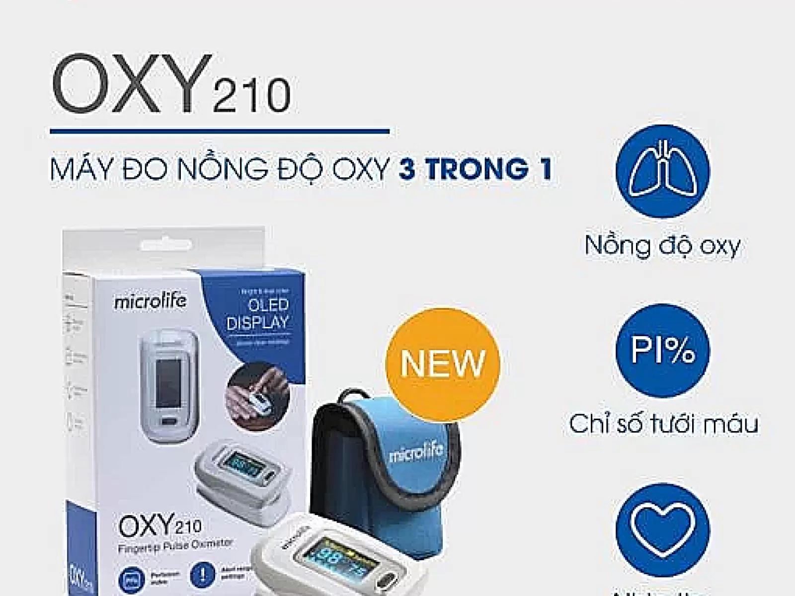Máy đo SpO2 Microlife Oxy 210 – nồng độ oxy máu