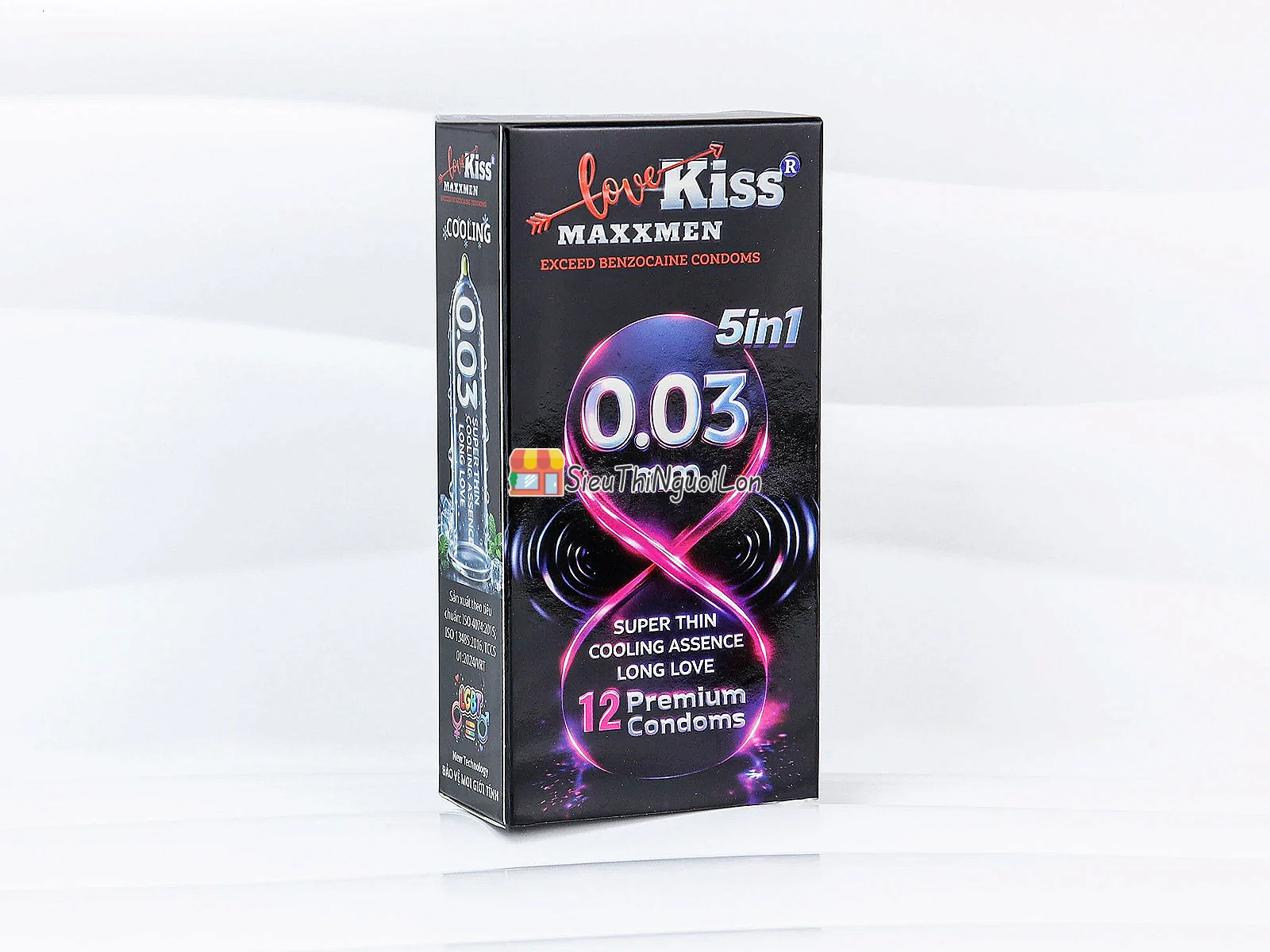 Bao cao su Love Kiss MaxxMen 0.03mm 5in1 – mát lạnh, kéo dài