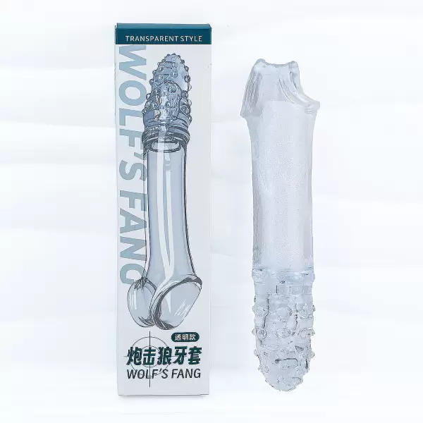 Bao cao su đôn dên Wolf's Fang có gắn bi rung tăng kích thước