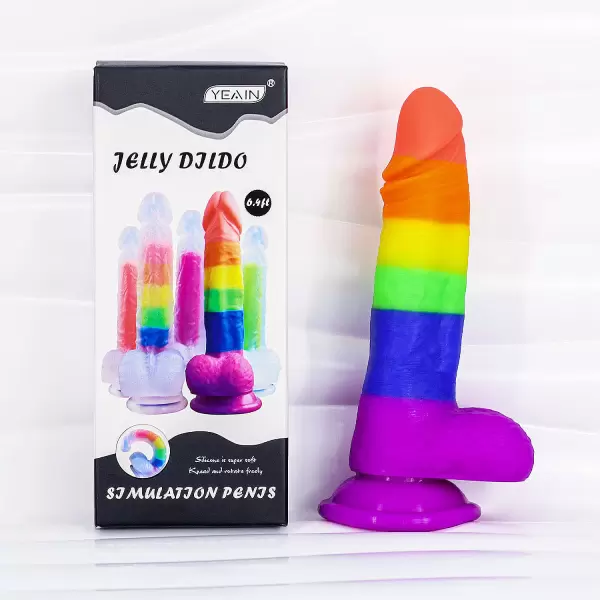 Cu giả Jelly Dildo 7 màu có đế – trong suốt crystal