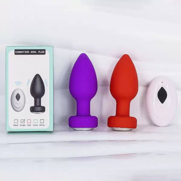 Plug hậu môn rung + remote – silicon massage kích thích